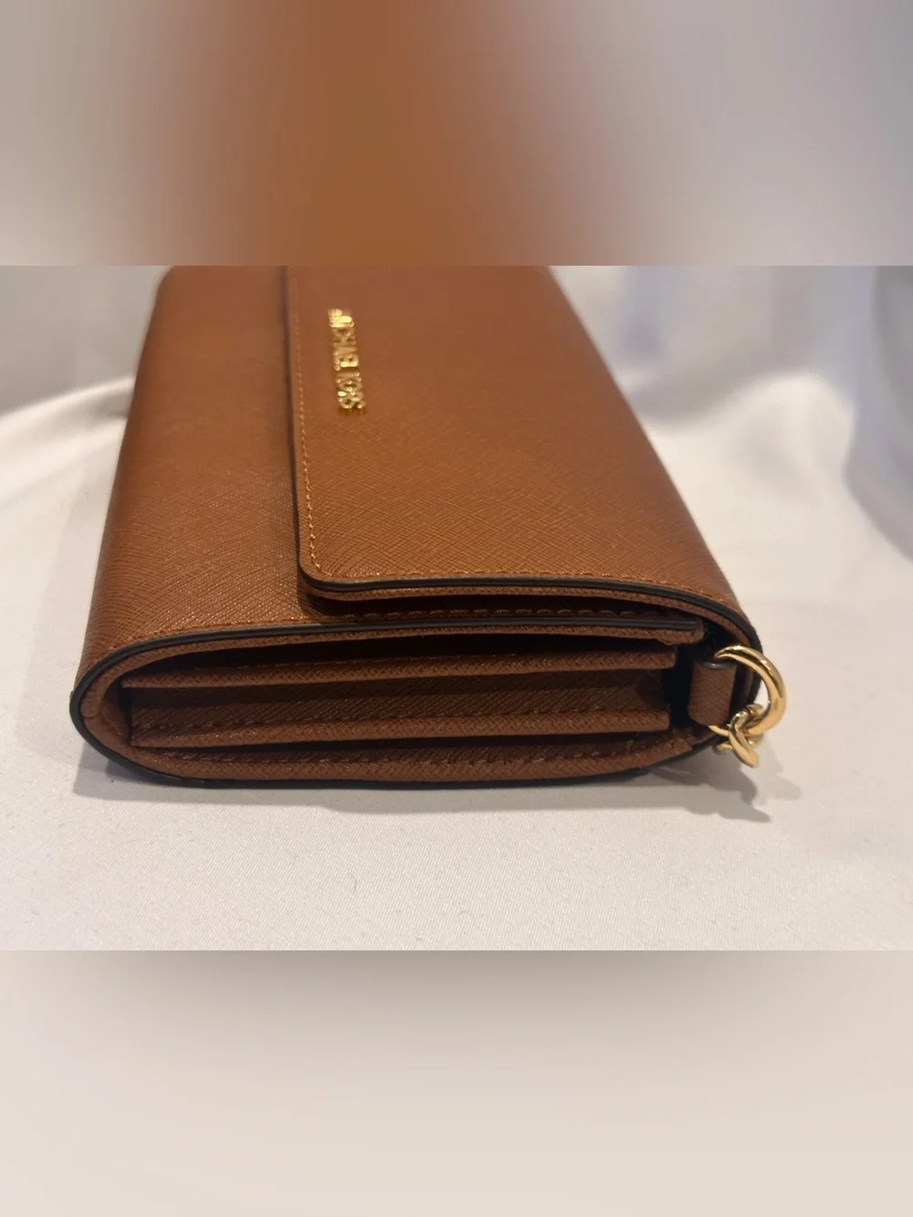 Michael Kors Brown Saffiano Leather Crossbody Wallet/ NWOT